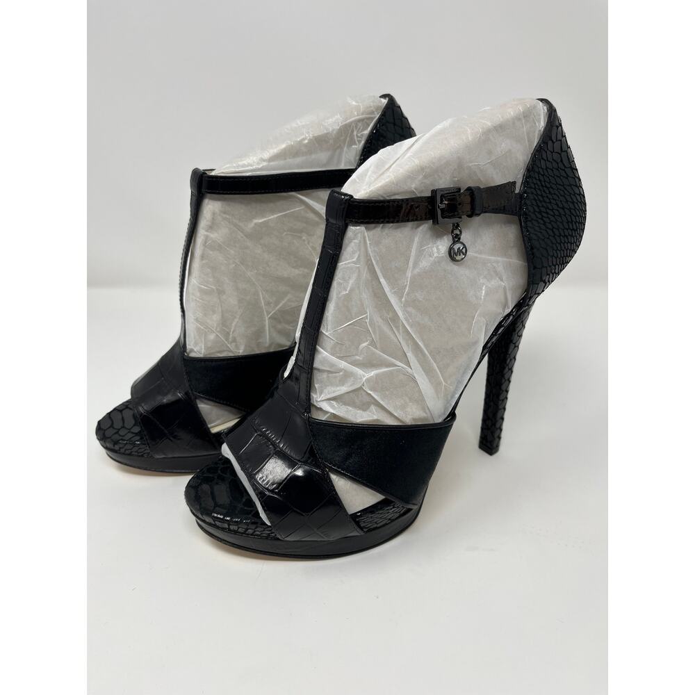Michael Kors Nadja Croc Calf Hair Stiletto Heels 11 NWT Leather
